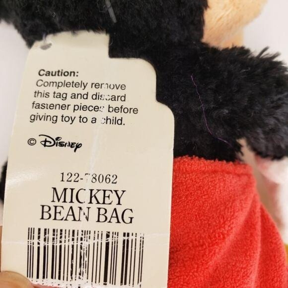 Disney NWT Mickey Mouse Bean Bag Plush Toy 10"  Walt Disney World gift with tag - Picture 2 of 7